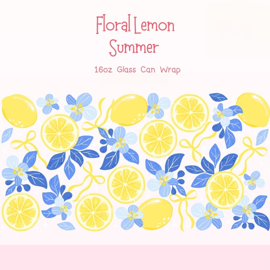 Lemon Floral UV DTF Transfer S - Rdta Tank Glass review and price